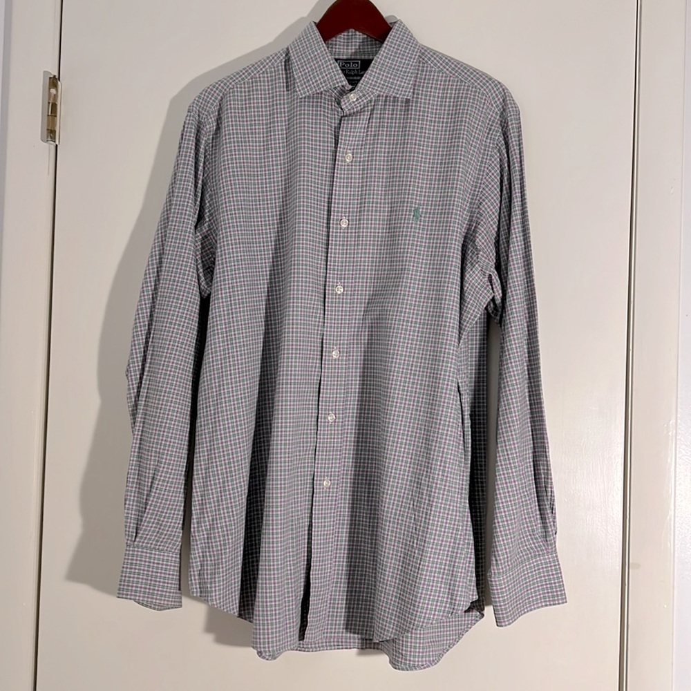 Ralph Lauren button down shirt - Men’s L - purple and green plaid